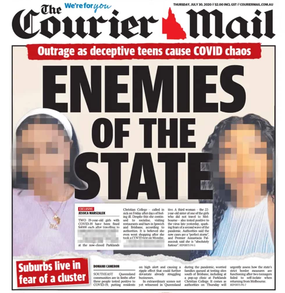 Headlines like this in the Courier Mail are blamed by the African community for an increase in vilification.