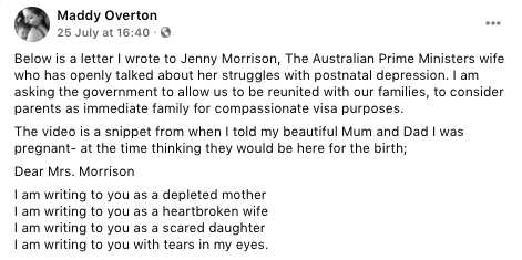 Part of the letter sent to Jenny Morrison. 