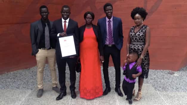 Dr Garang Dut with his family. 