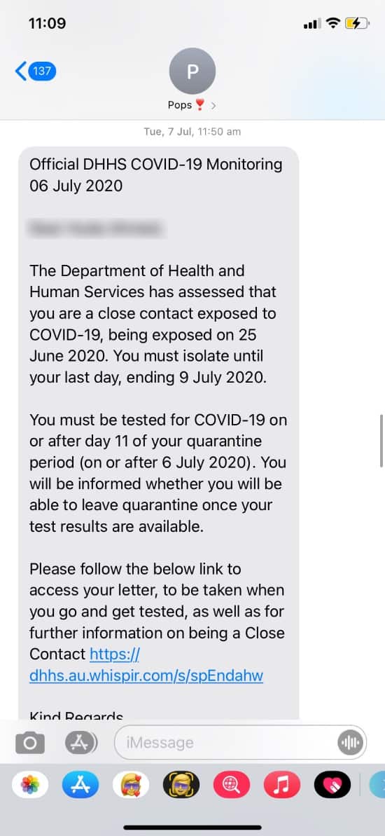 text message dhhs