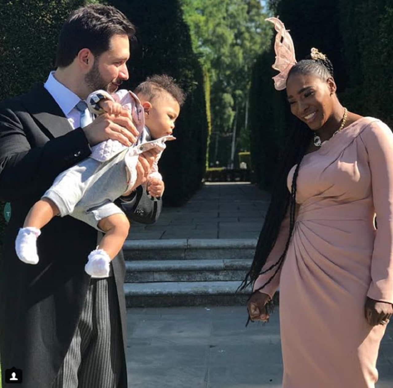 Serena Williams with her husband Alexis Ohanian and their daughter Alexis Olympia Ohanian Jr.