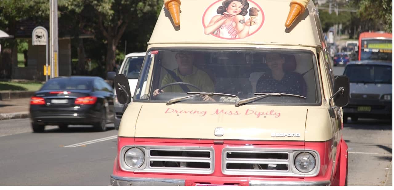 Emissions produced by the "Driving Miss Dippity" van are offset by carbon credits.