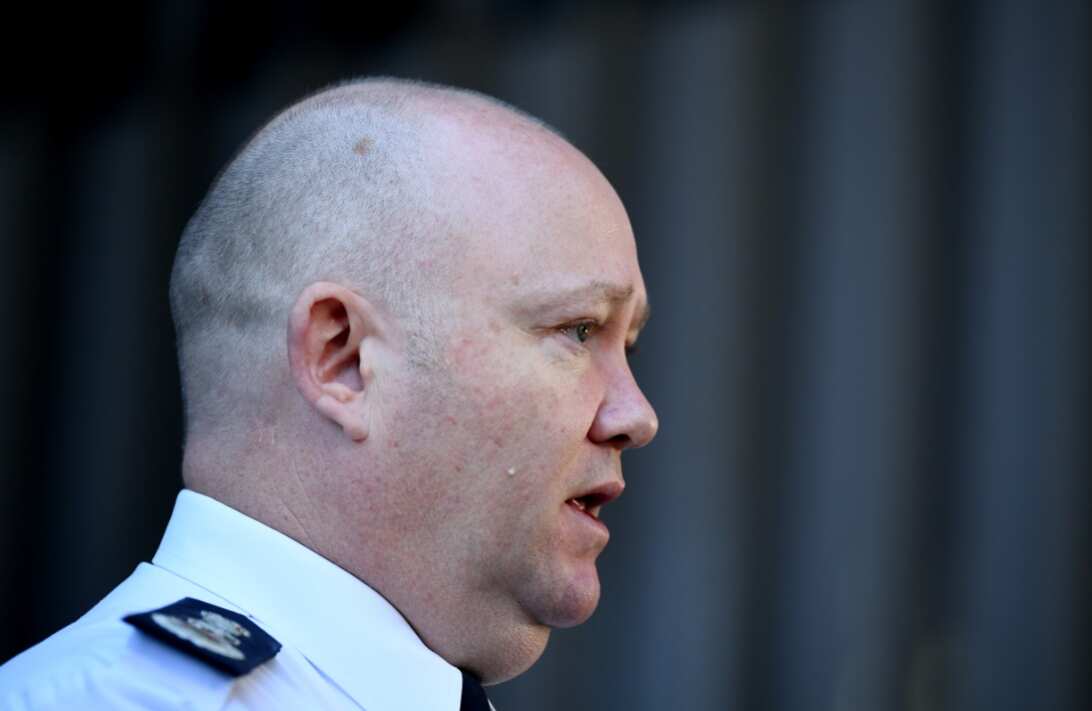 Shane Fitzsimmons, then the NSW RFS Commissioner, speaks to the media during a press conference in Sydney, Monday, April 6, 2020.