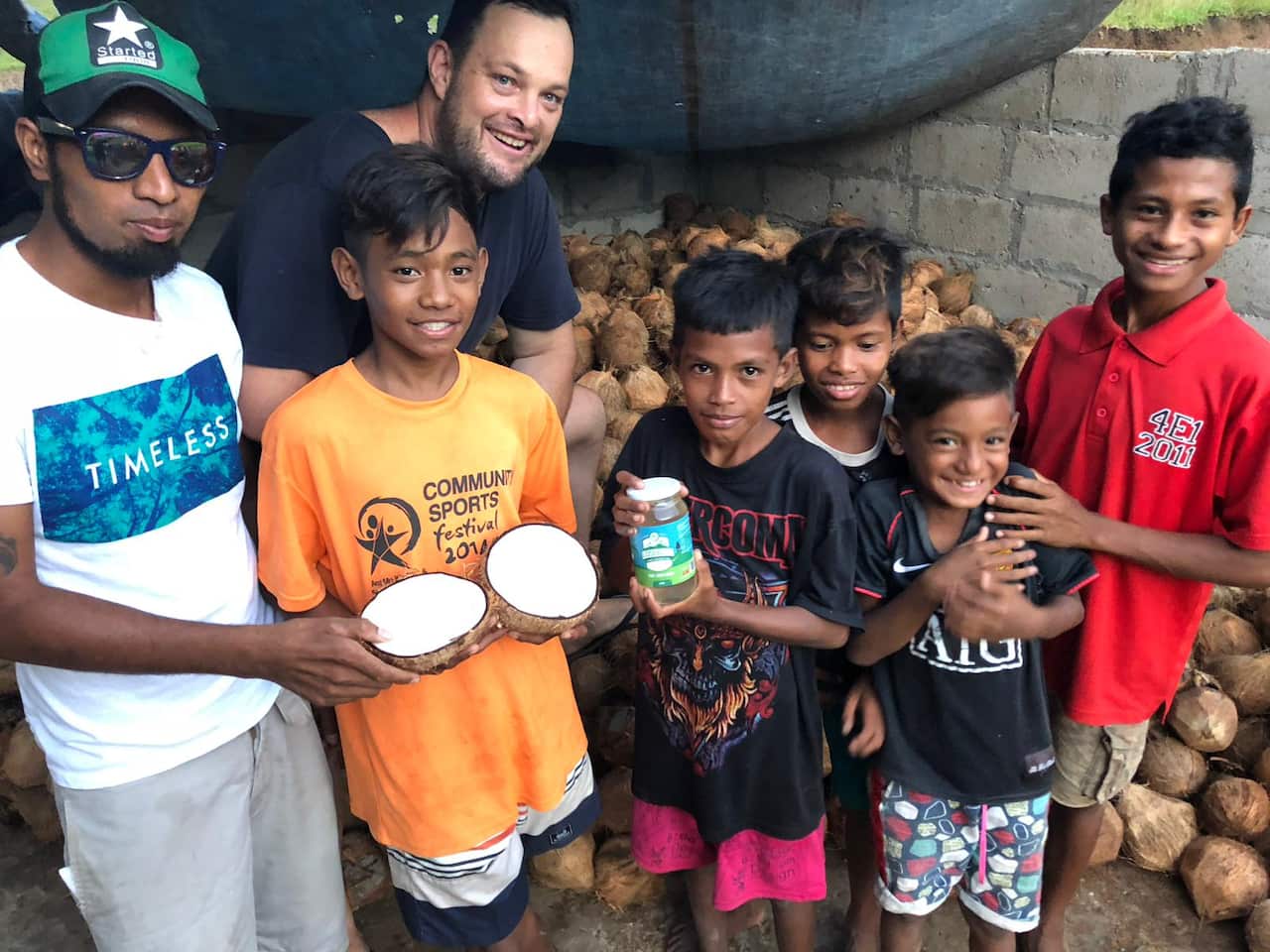 Shannon French at Lospalos Coconut Oil in Timor Leste. 