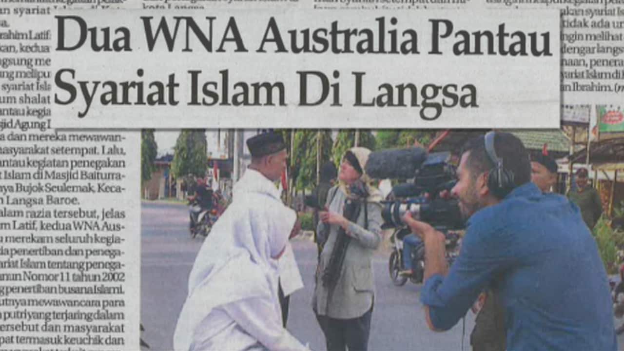 Patrick was featured in a local paper with the headline 'Australian Journalists Monitoring Sharia Law’.