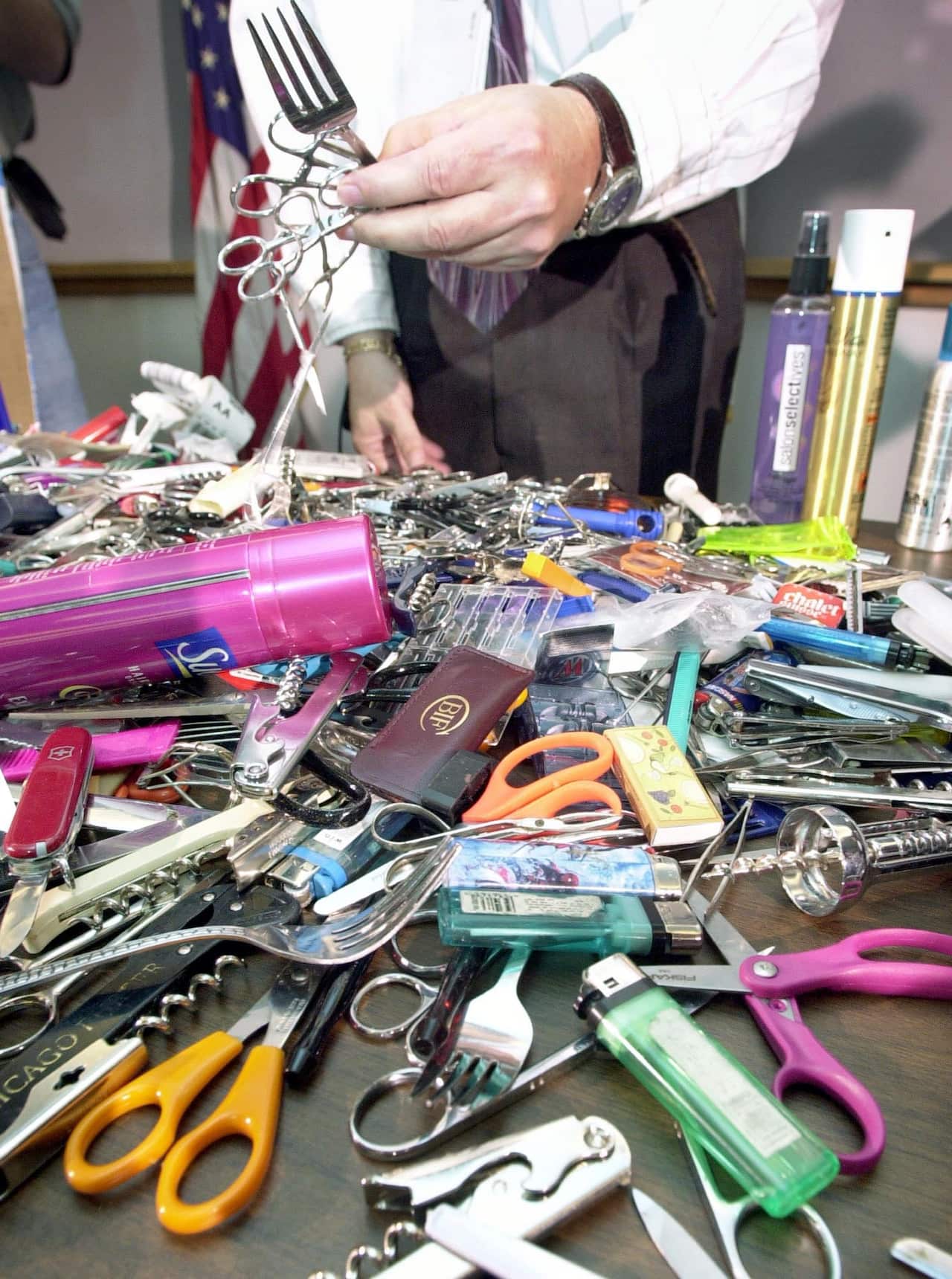 Massachusetts Port Authority employee at Logan International Airport in Boston (2001 file picture). 