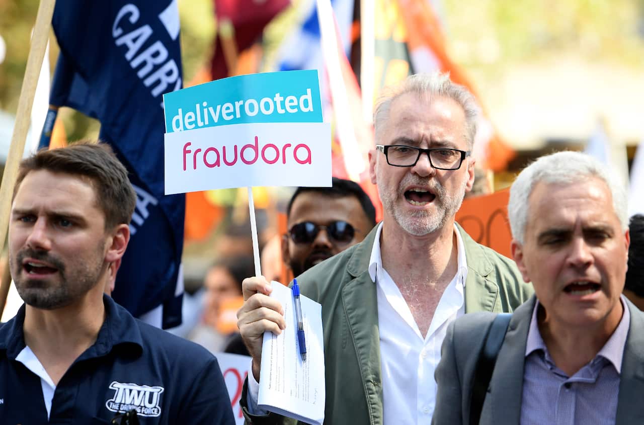 Transport Workers Union National Secretary Tony Sheldon at the protest in Sydney. 