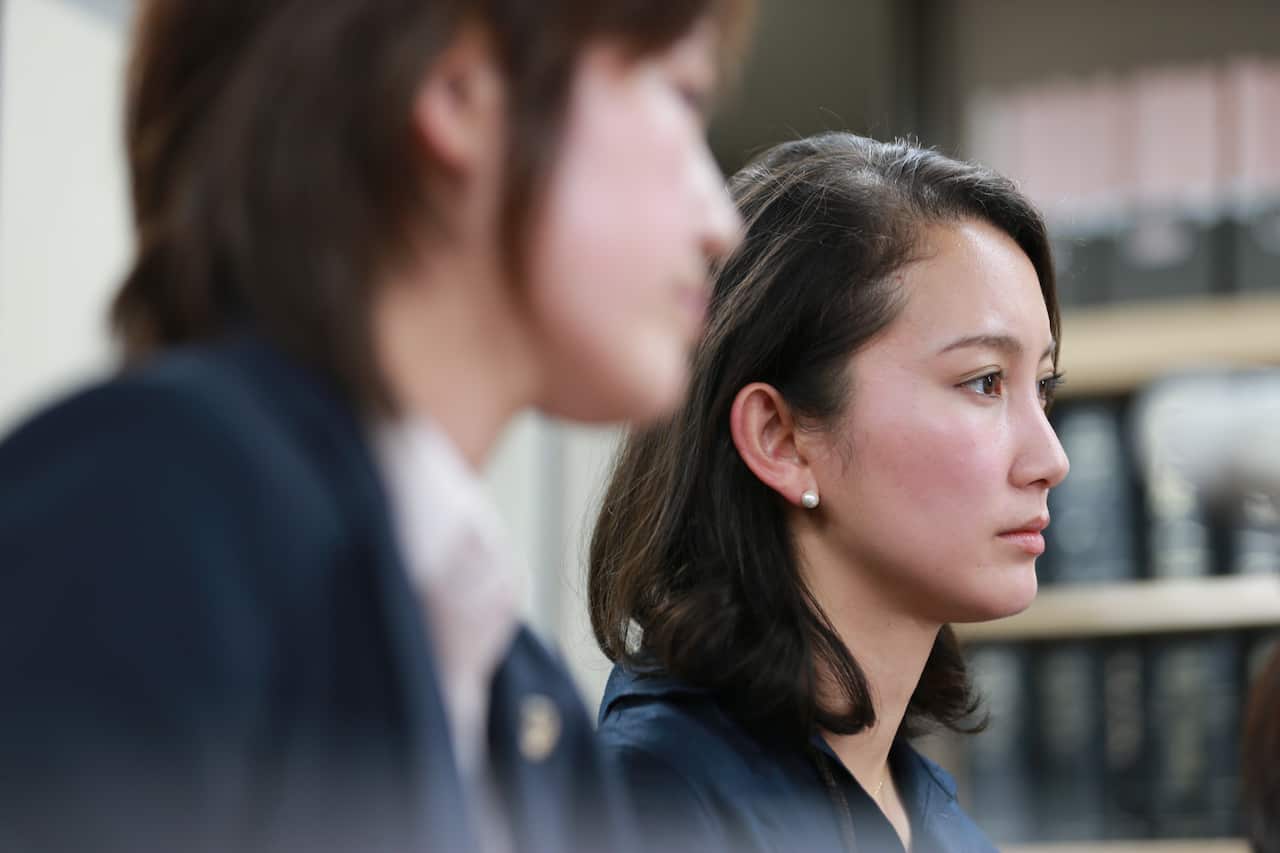 Shiori Ito with her lawyer, at the press conference in which she accused Noriyuki Yamaguchi of raping her
