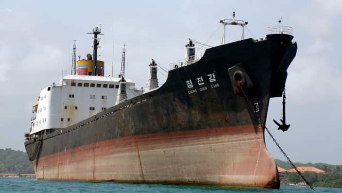 North Korean-flagged cargo ship Chong Chon Gang was seized for smuggling weapons in 2014.