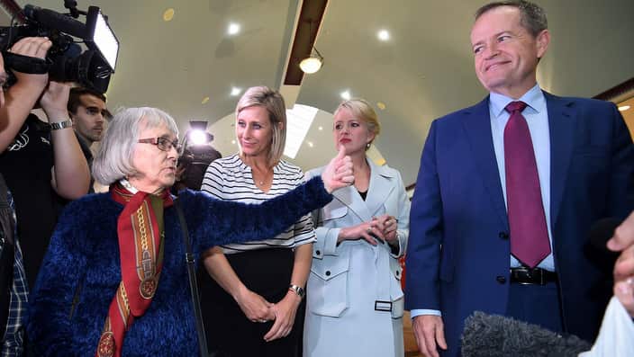 Australian Federal Opposition leader Bill Shorten and Federal candidate for Longman, Susan Lamb in 2016. 