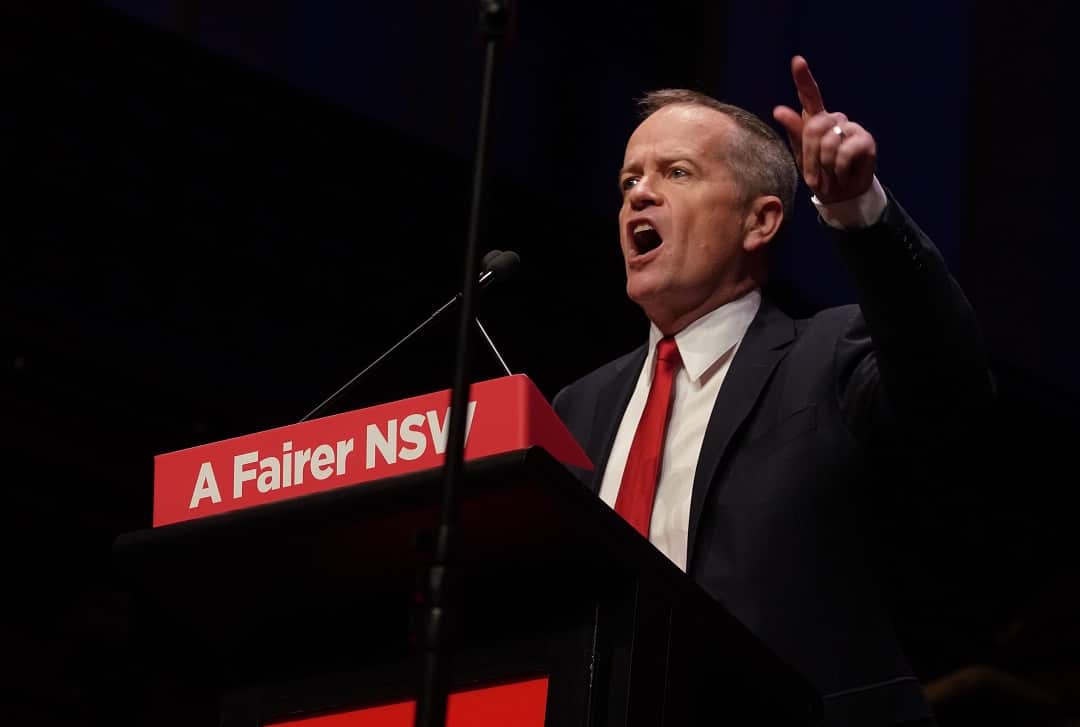 Federal opposition leader Bill Shorten during his address at the NSW Labor Annual State Conference at the Sydney Town Hall, Sydney, Sunday, July 1, 2018. (AAP Image/Ben Rushton) NO ARCHIVING
