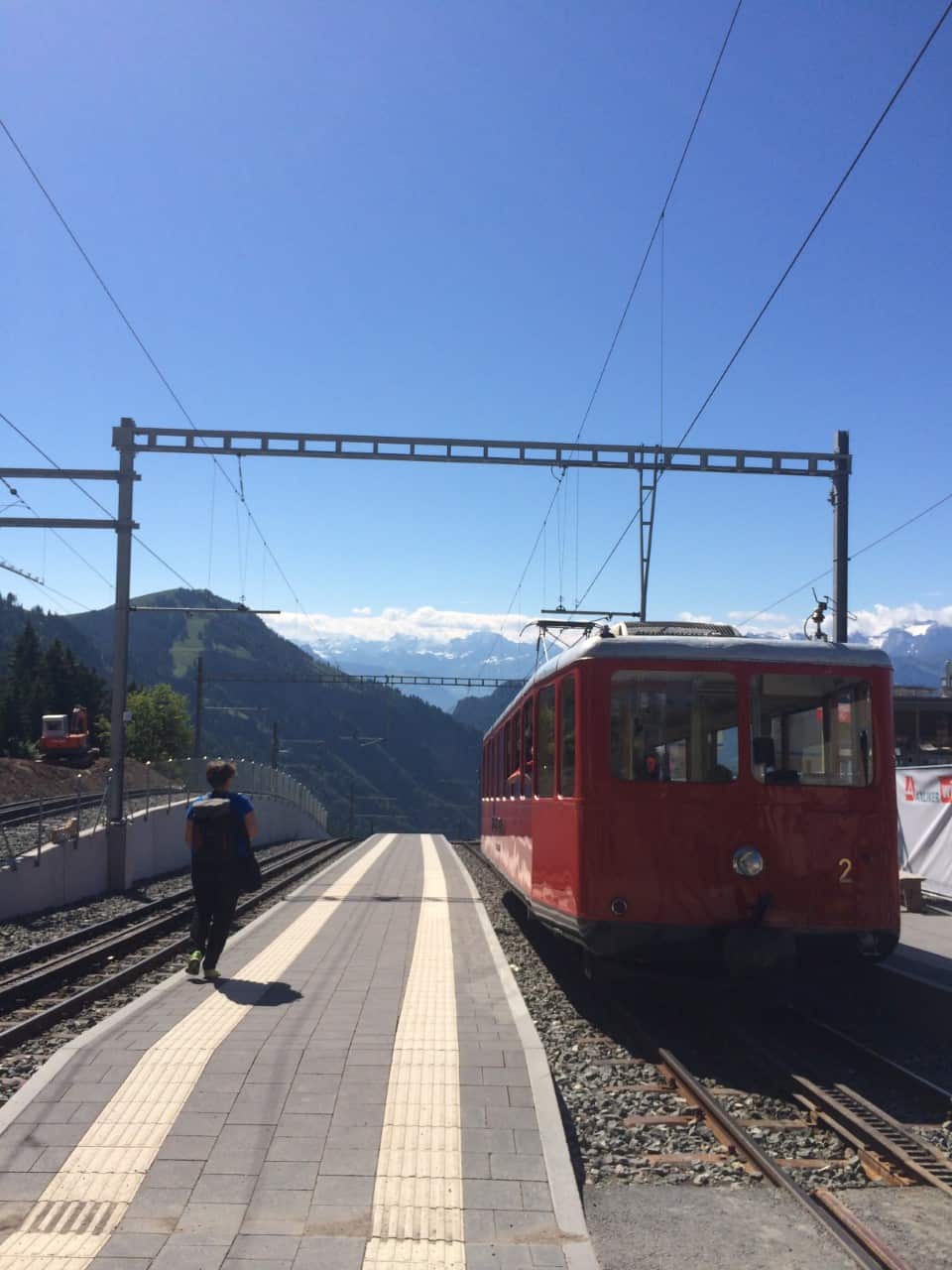 Signe Liden prepares to board a train.