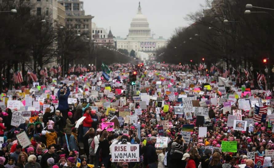 The original – unaltered -  image showing the 2017 Women’s March in the District. 