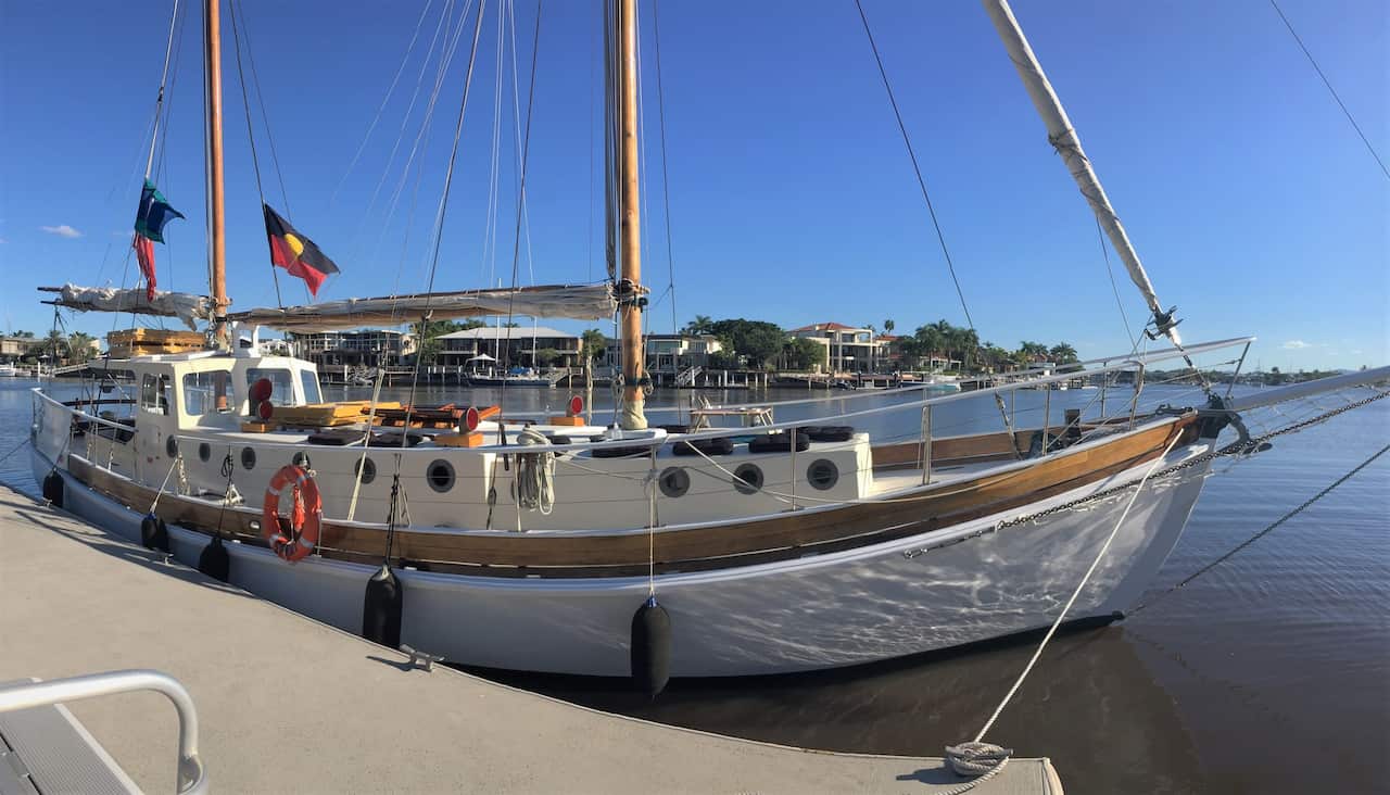 Simon has restored a century old timber boat.