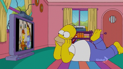 Homer binge-watching tv
