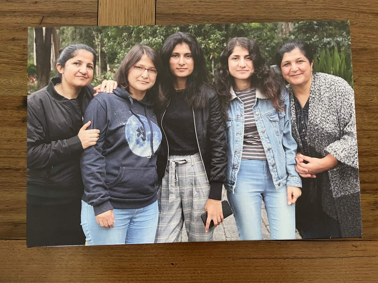 Sabeeha is pictured with her five sisters in Australia.