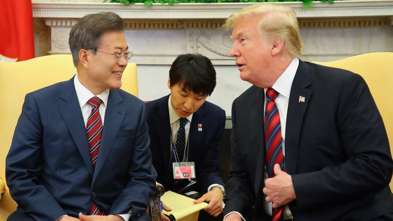 South Korean President Moon Jae-in and US President Donald Trump.
