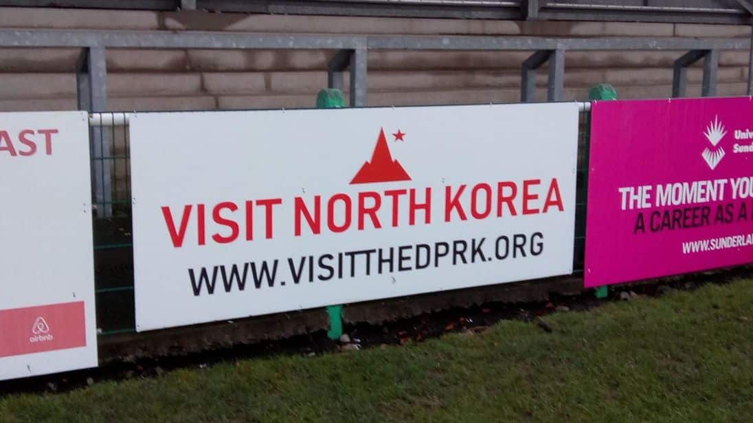 The Visit Korea advertising in Croft Park stadium. 