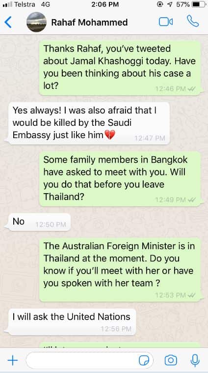 The teen said she feared for her life.