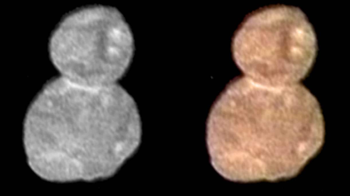 The colour variation shows just how dark the object is with the brightest areas reflect just 13 per cent of the light falling on them.