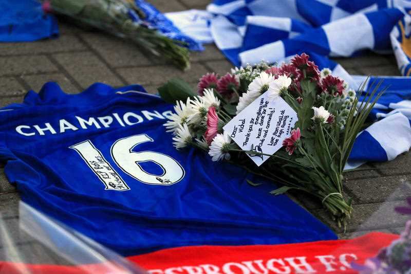 Tributes left for the owner, who was killed when the helicopter he was travelling in crashed and burst into flames outside King Power Stadium in Leicester.