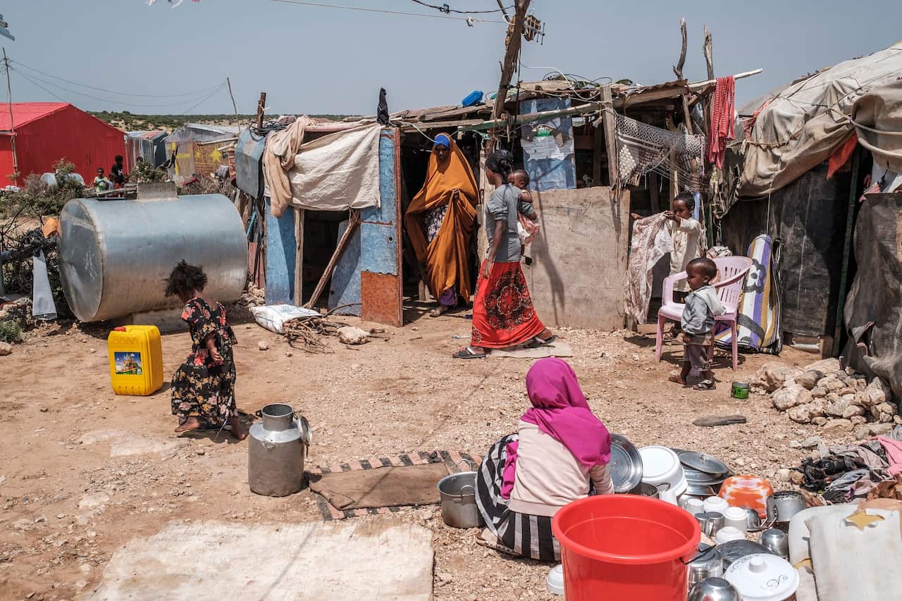 Yurub Abdi Jama lives in a shanty with her husband and eight kids.