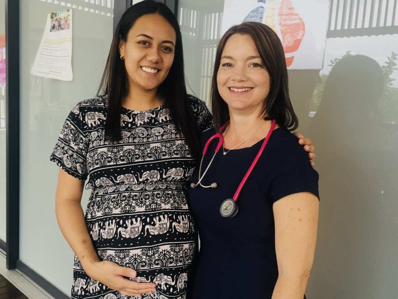 Mum-to-be Sonja Makei and her midwife Natalie Poole