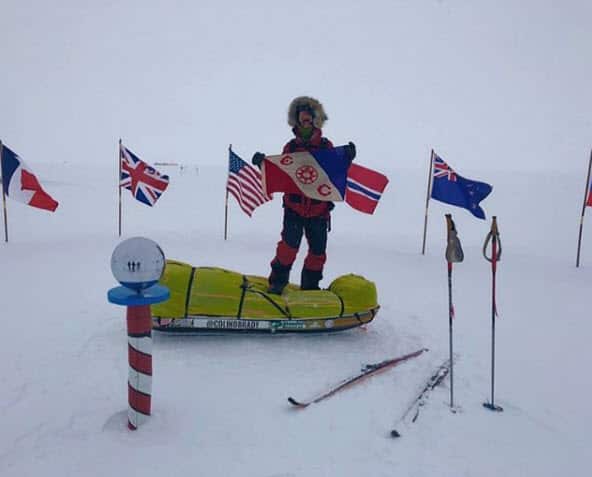 Colin O'Brady at the South Pole on Day 40