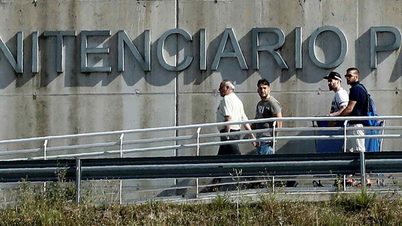 Three of the five defendants of the so-called 'La Manada' group.