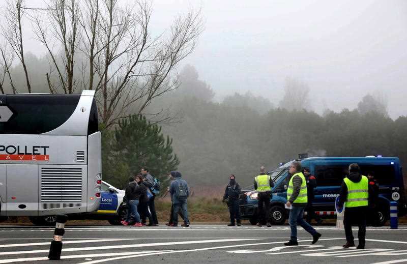 Emergency services at the scene of the crash,