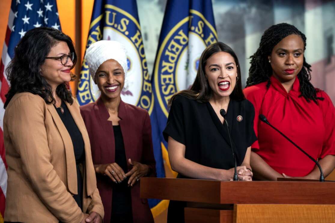 The Squad - Rashida Tlaib (L), Ilhan Omar (C-L), Alexandria Ocasio-Cortez (C-R), and Ayanna Pressley (R)