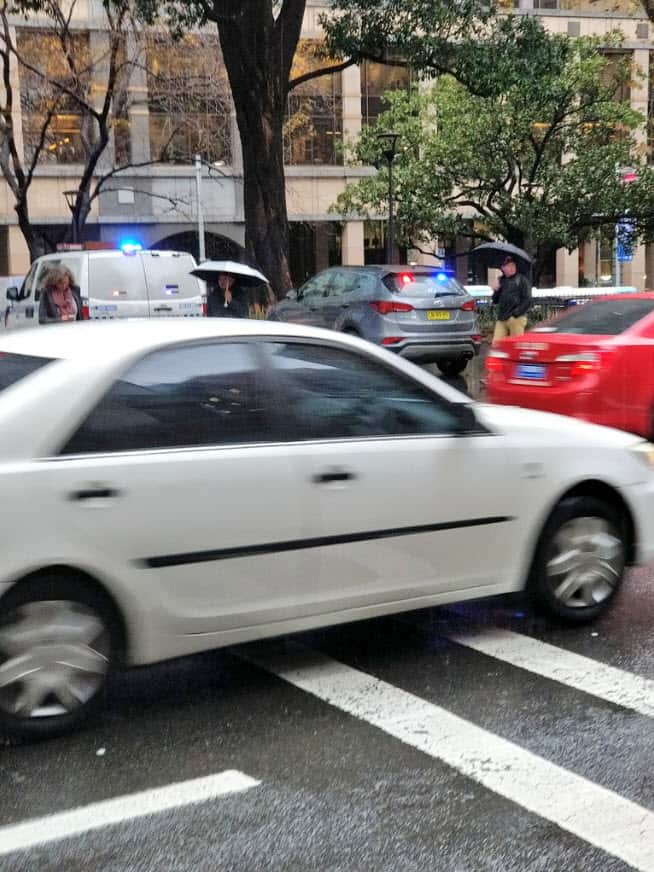 A man was stabbed in the neck while waiting for a bus in Sydney's CBD.