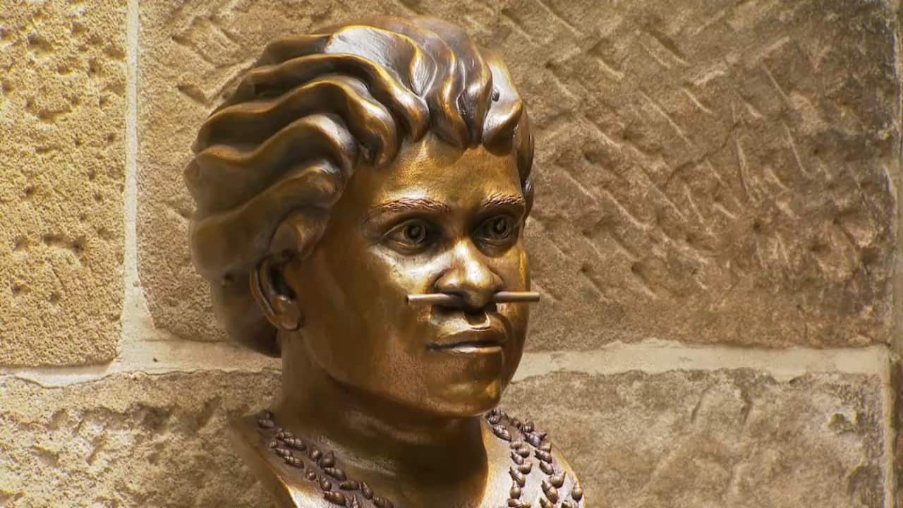 Ms Ardler says the bone in Barangaroo's nose signified her status as leader of the Eora people. 