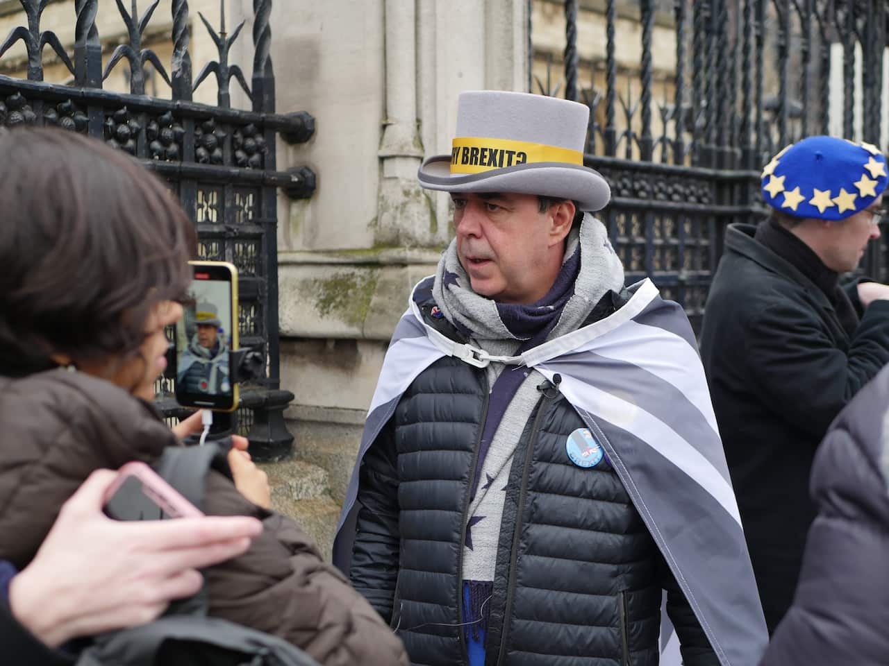 Steve Bray has made daily protests against Brexit. 