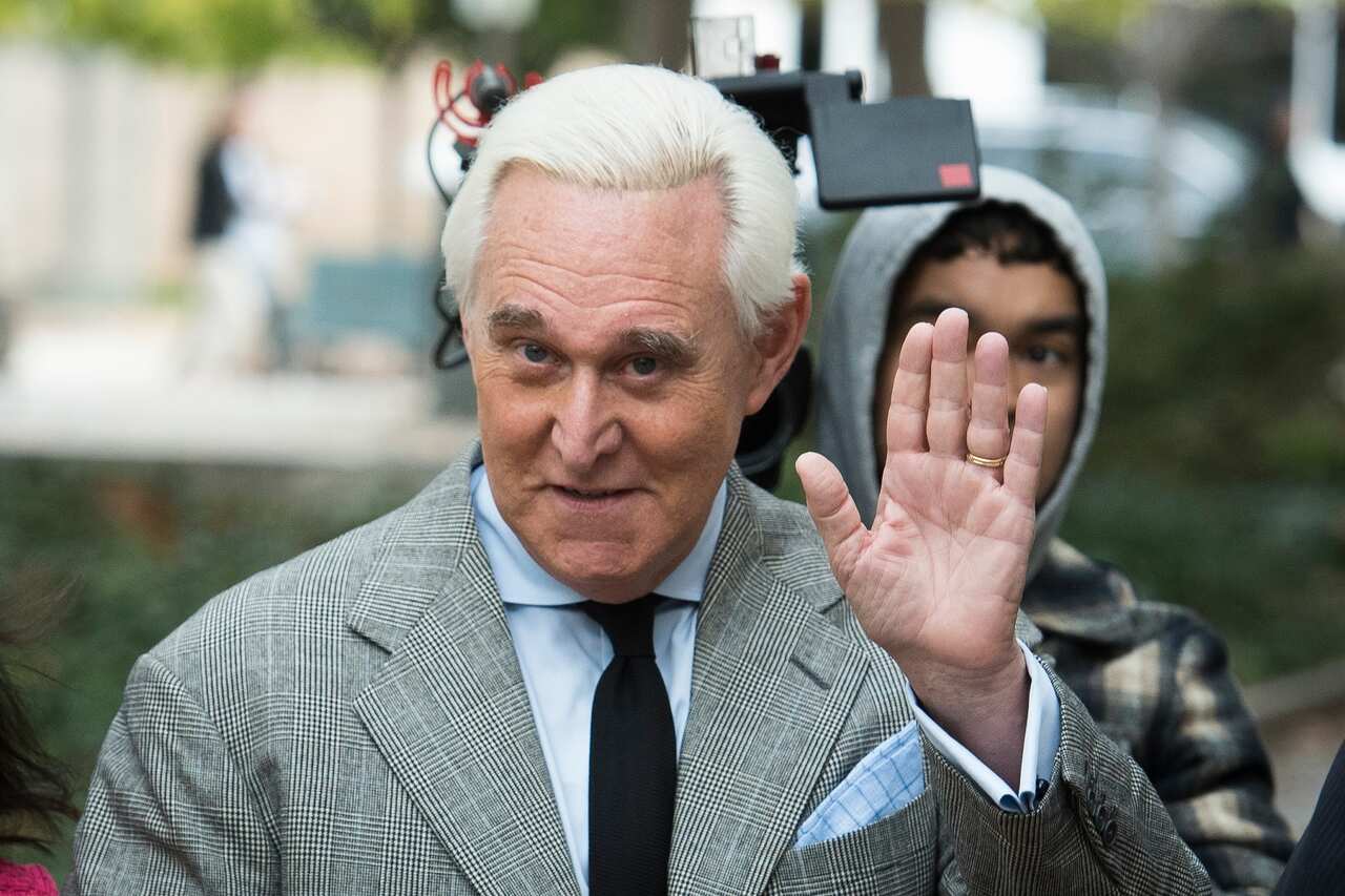 Roger Stone arrives at federal court in Washington in 2019.