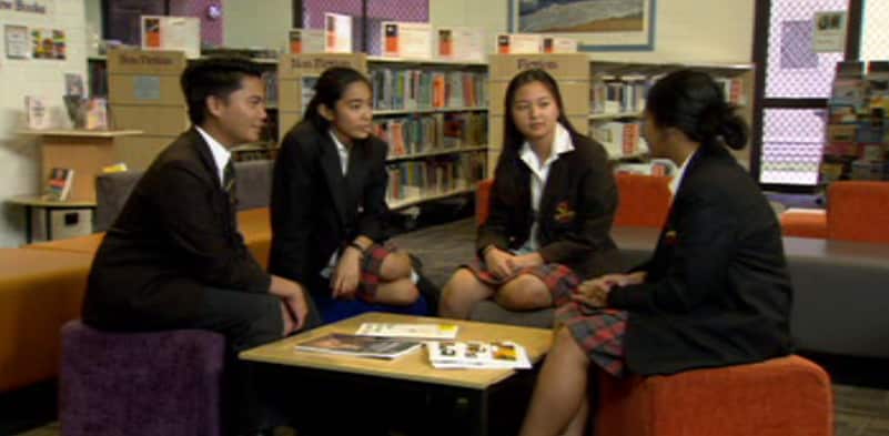 Year 10 students at St Clare's Catholic High School.