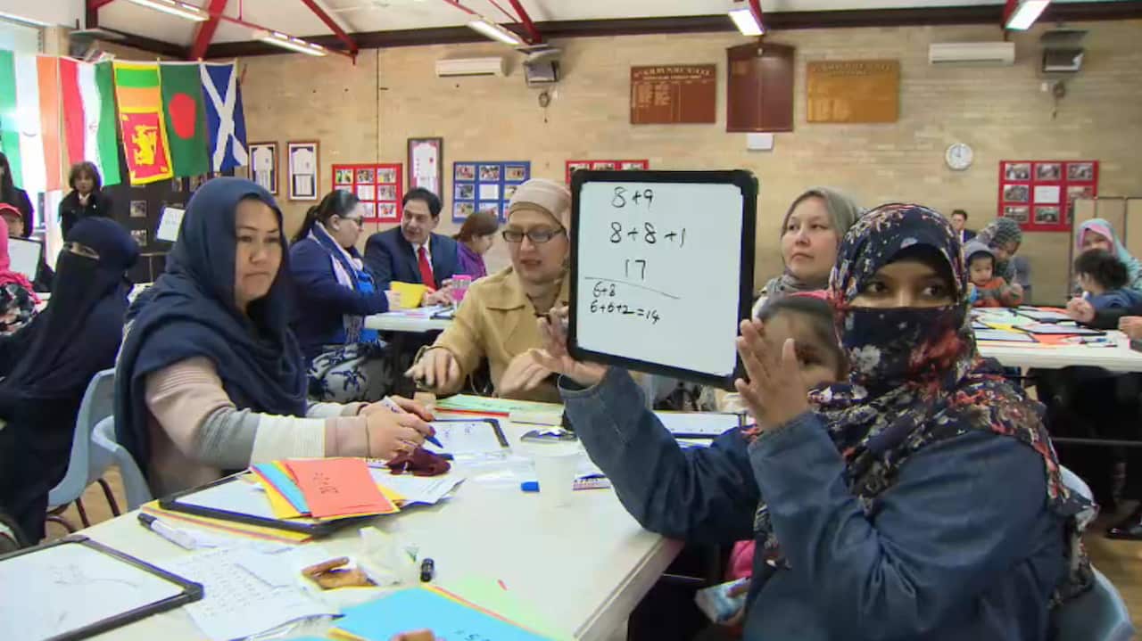 Parents participating in maths lessons to help their children at home.