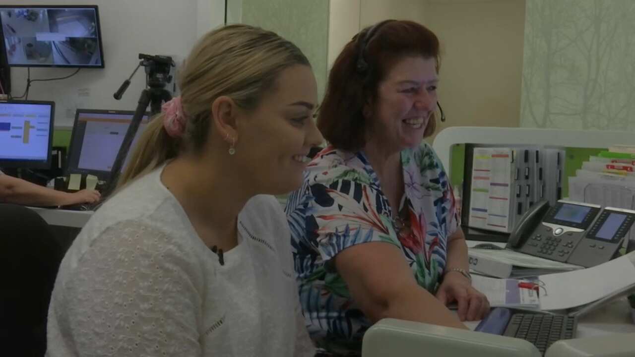 Makaylee Little on her first day on the job at Wagga Wagga Base Hospital.