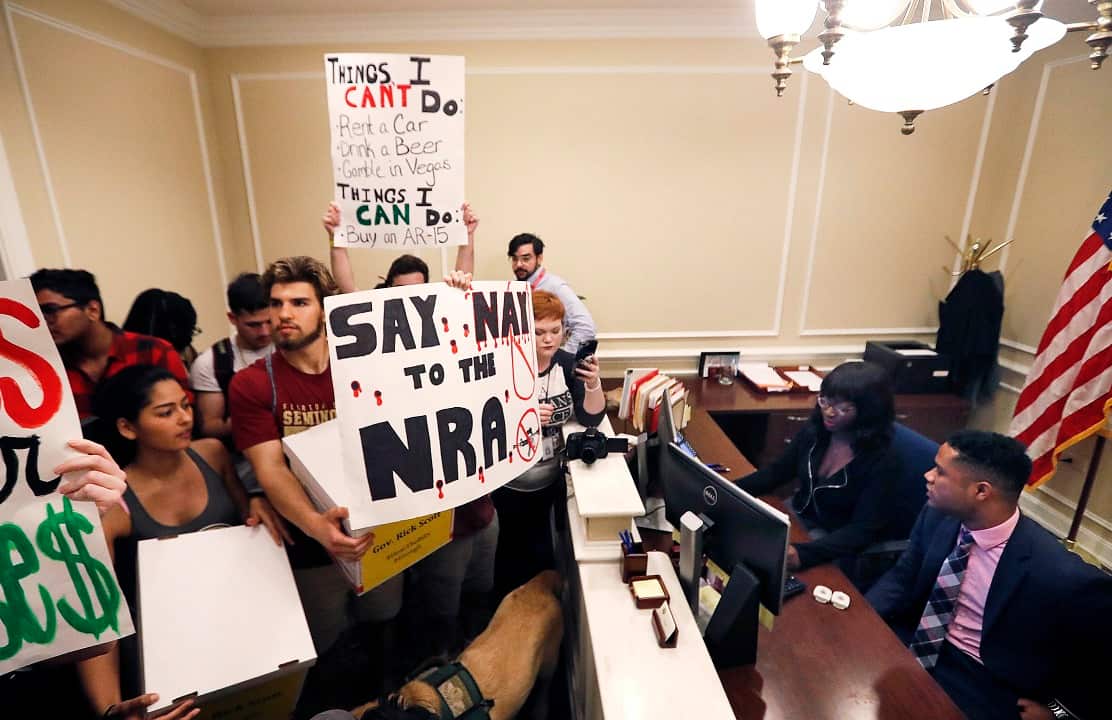 Students had last month petitioned Rick Scott for gun control.