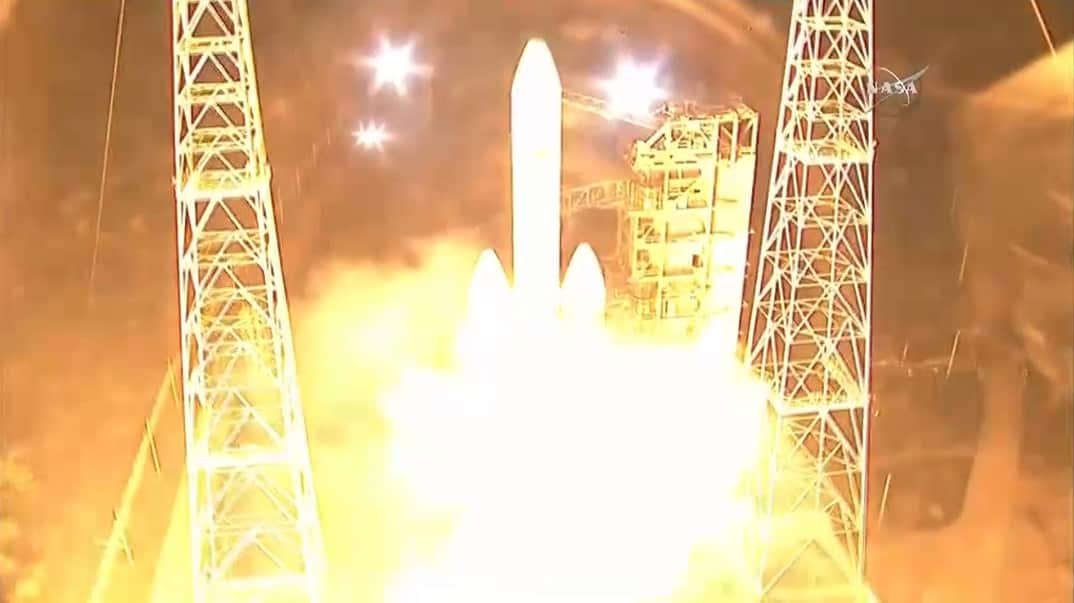 The Parker Solar Probe lit up the dark night sky aboard a Delta IV-Heavy rocket from Cape Canaveral, Florida. 