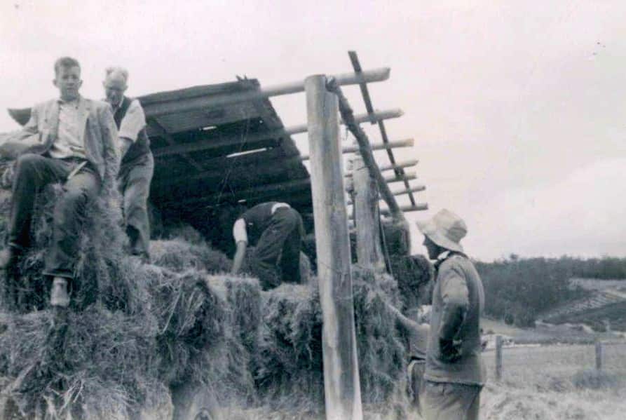 Ian and Willie Smith working on the family property in 1963.