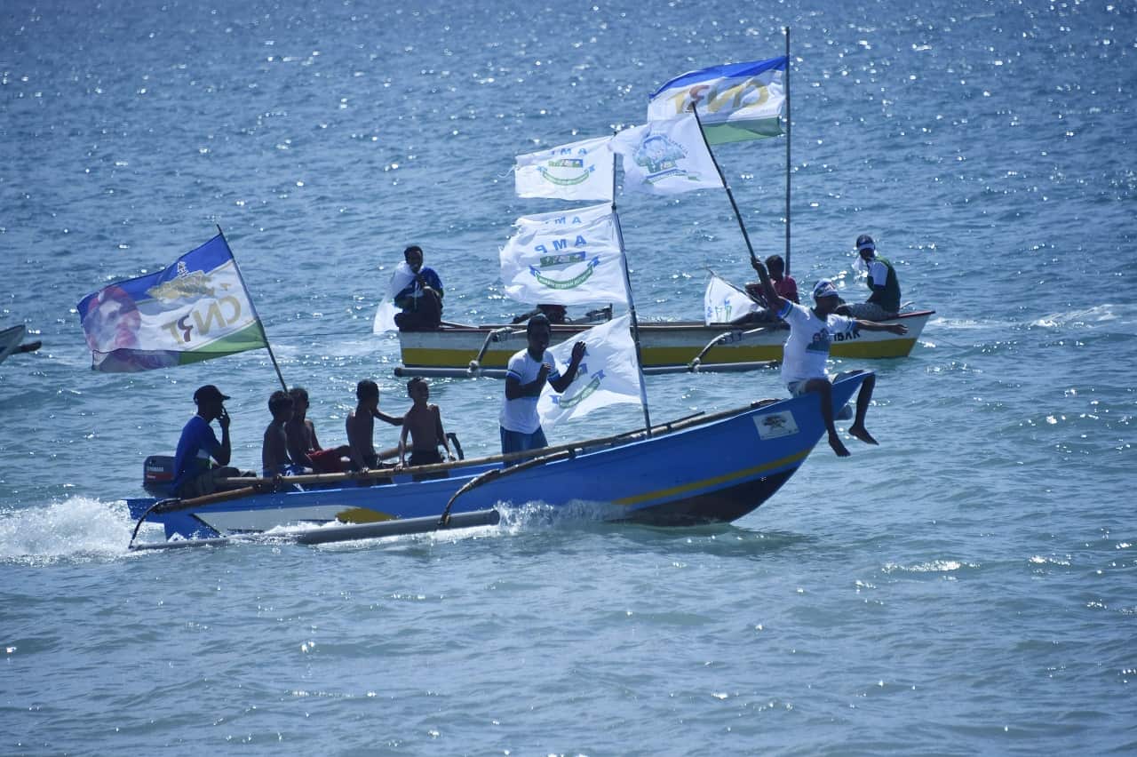 Allianca Mudanca ba Progresu party supporters rally in Dili.