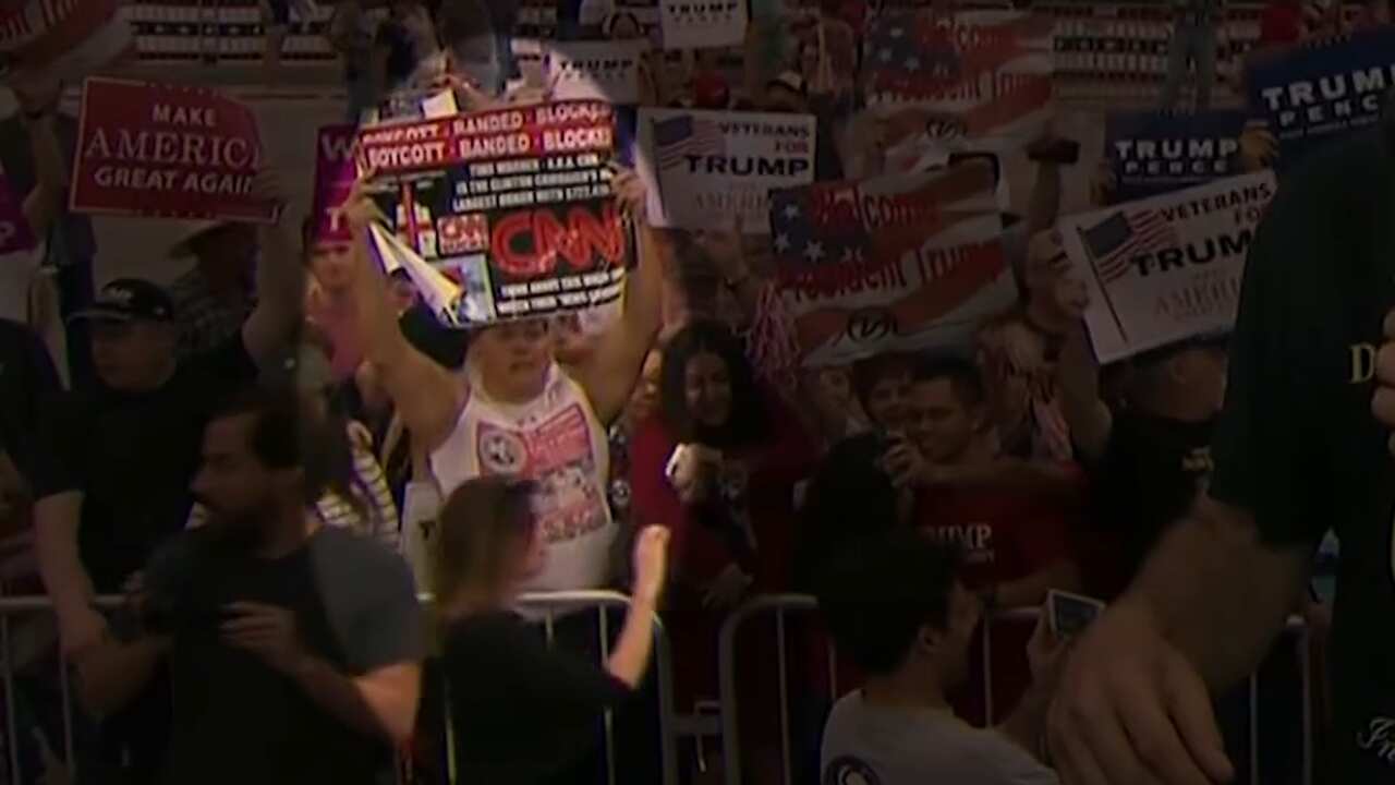 Authorities say Cezar Sayoc, seen here at a Trump rally, sent at least 14 explosive devices in recent days.