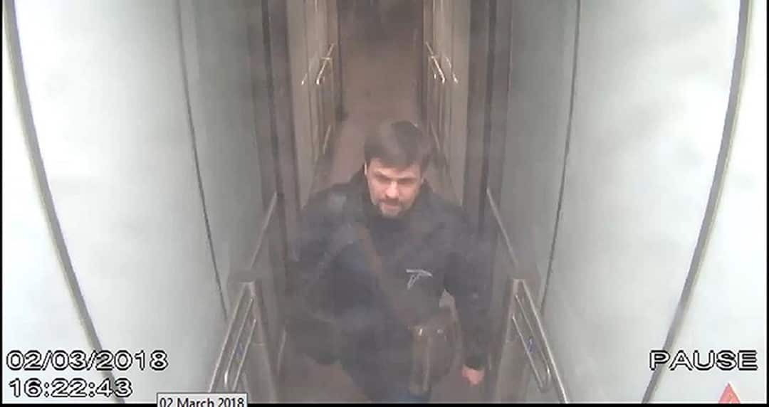 CCTV image of Russian Ruslan Boshirov arriving at Gatwick airport.