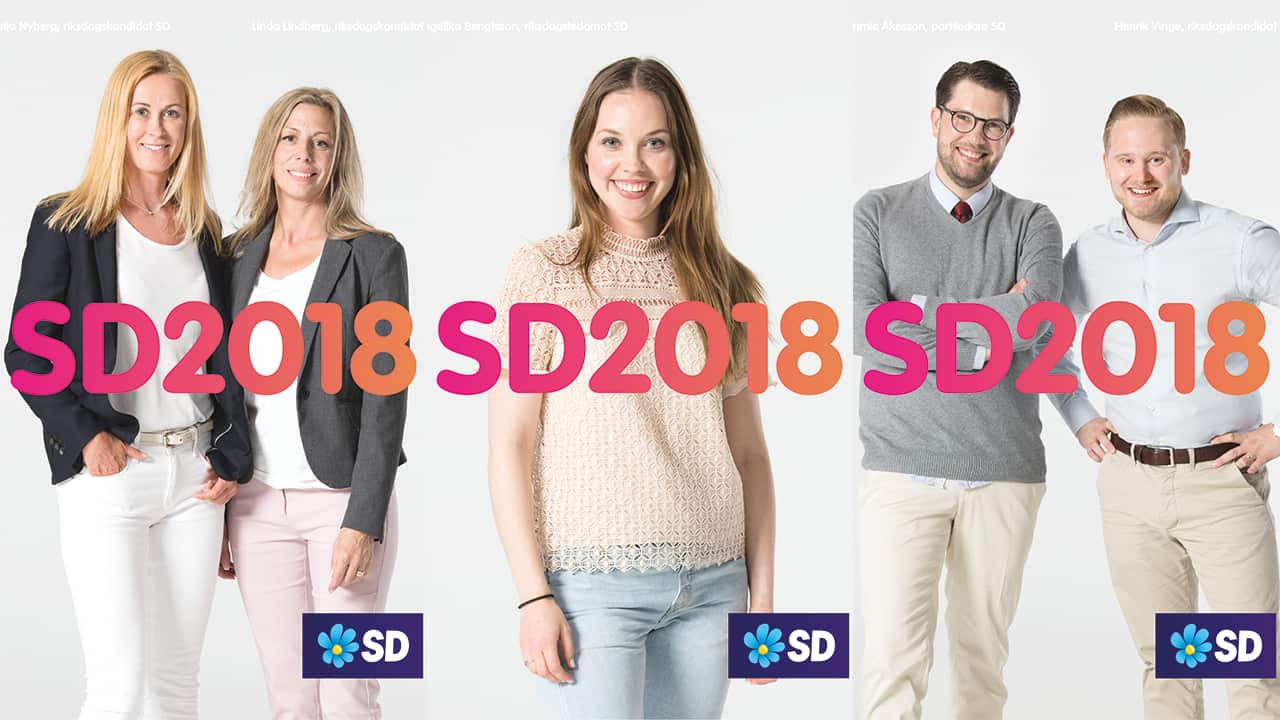 A Sweden Democrats election campaign poster. 