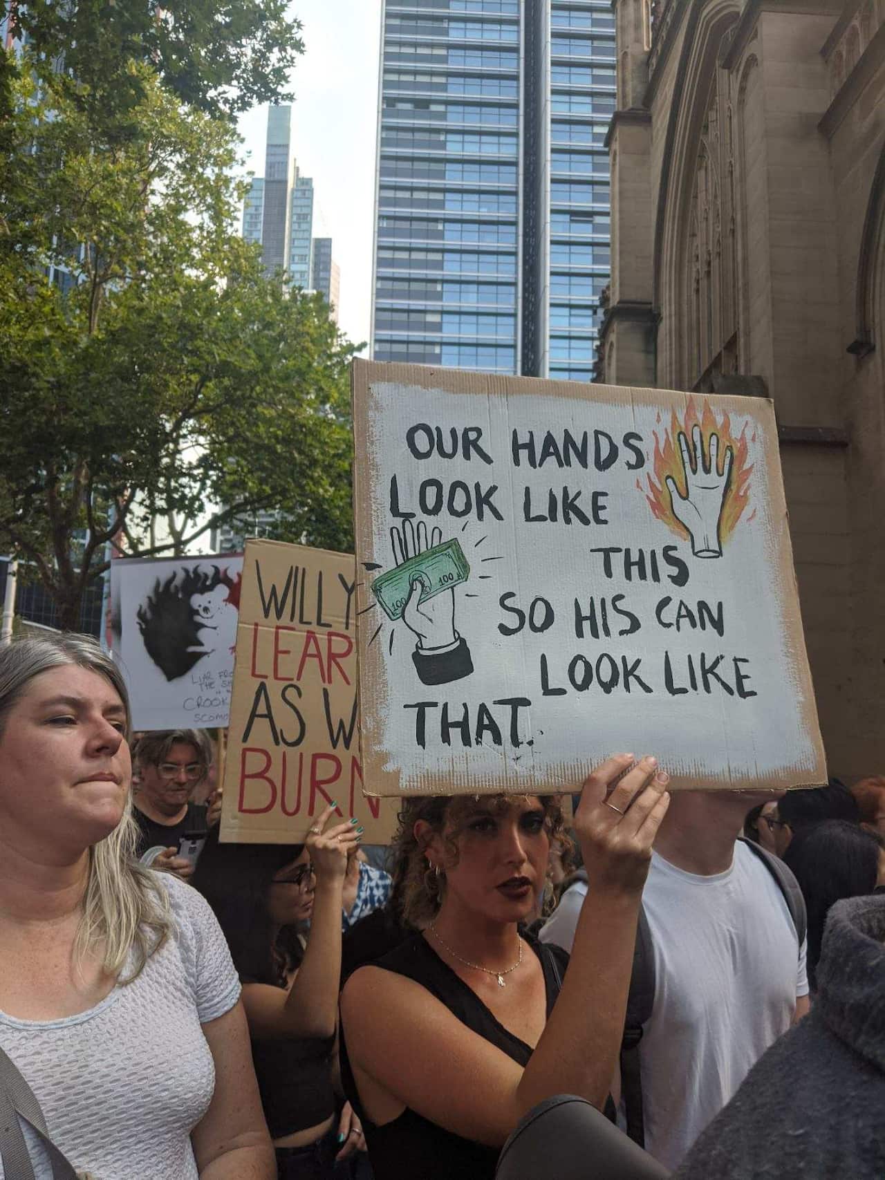 Climate protesters call for more action on climate in Sydney.