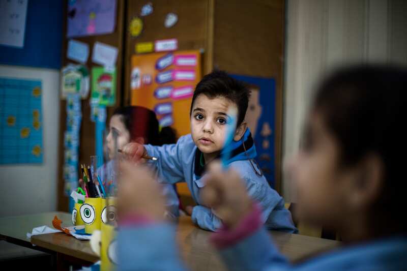 Seven year-old Syrian refugee Mohammed is among one million estimated children born since the conflict began.