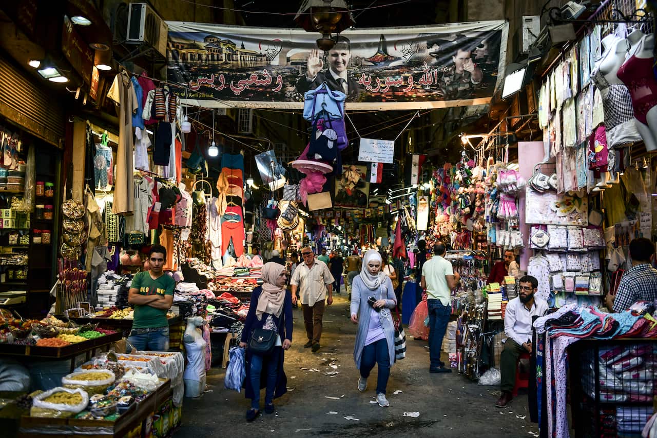 The souk, or bazaar, in the Old City of Damascus, Syria, June 24, 2019. (Meridith Kohut/The New York Times)