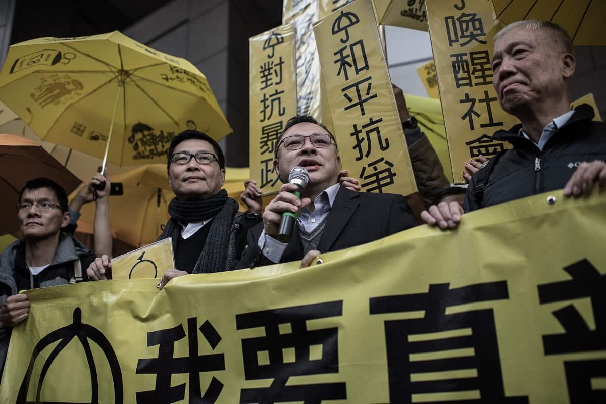 The founders of the Occupy Central movement handed themselves in to police as part of authorities' investigation into the 2014 mass rallies. 