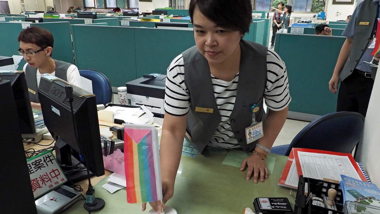 A household registration office in Taipei prepares for more than 150 same-sex wedding registrations. 
